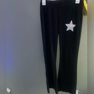 SHEIN Women’s Small Black Boot cut Lounge Pants With Silver Star Patch